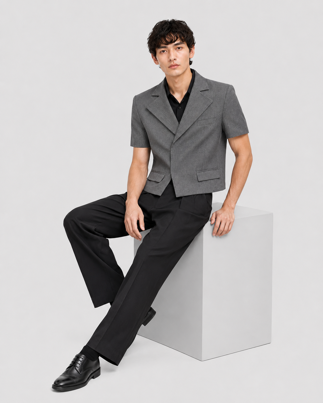 Javier Short Sleeve Crop Blazer