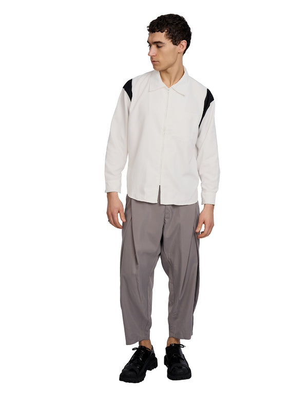 Upload Oversized Zip Shirt white