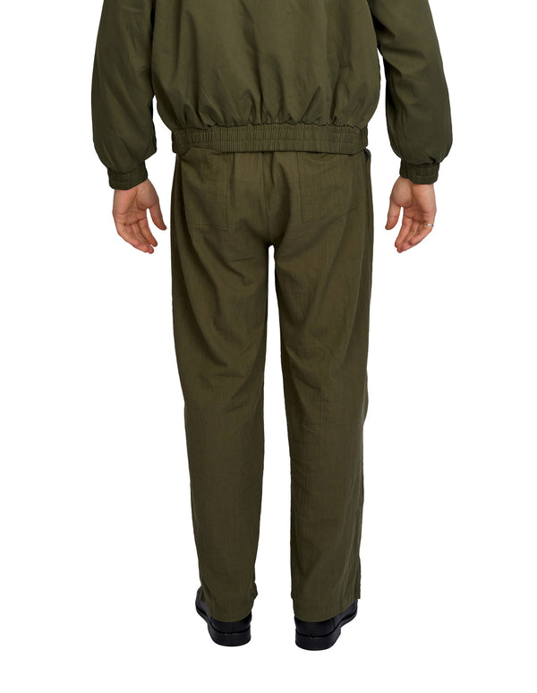 Patel Linen Wide Trousers Green
