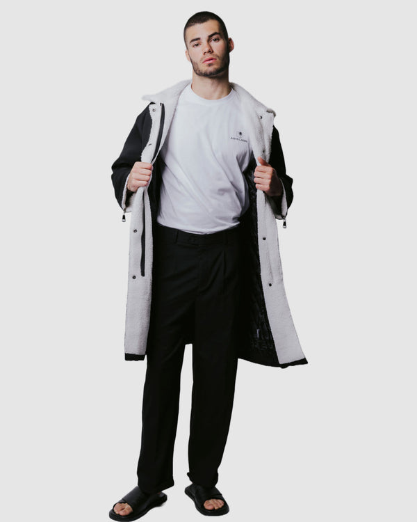Otto Trimmed Coat Black