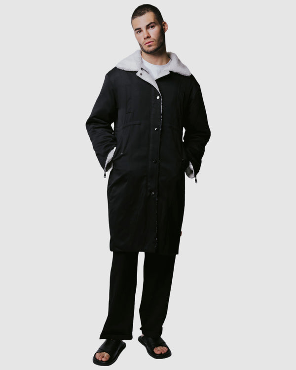 Otto Trimmed Coat Black