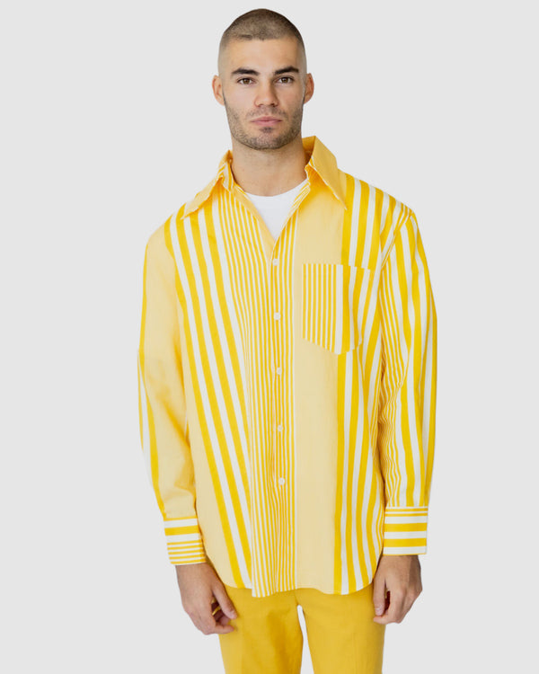 Pedro Striped Casual Shirt Yellow