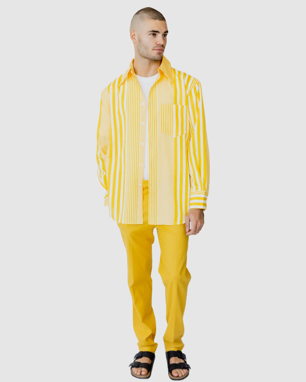 Pedro Striped Casual Shirt Yellow