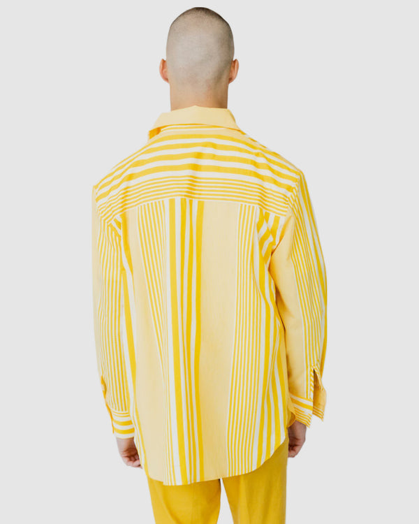 Pedro Striped Casual Shirt Yellow