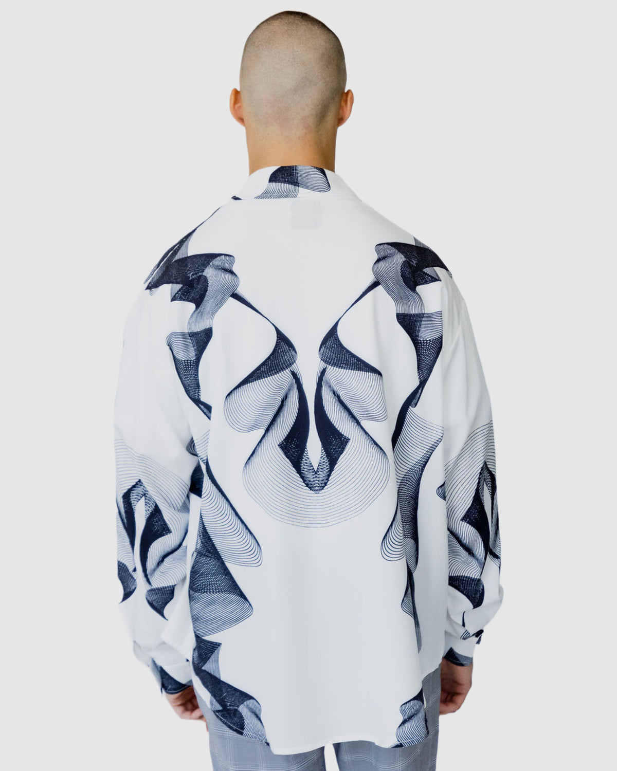 Lark Print Casual Shirt White