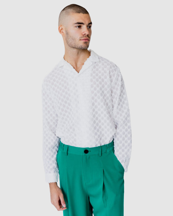 Gabriel Sheer Pattern Shirt White