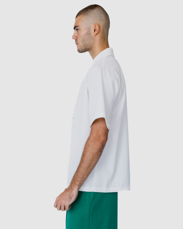 Asher Short Sleeve Tie Shirt White