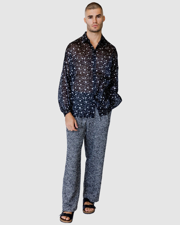 Starboy Star Sheer Shirt Black