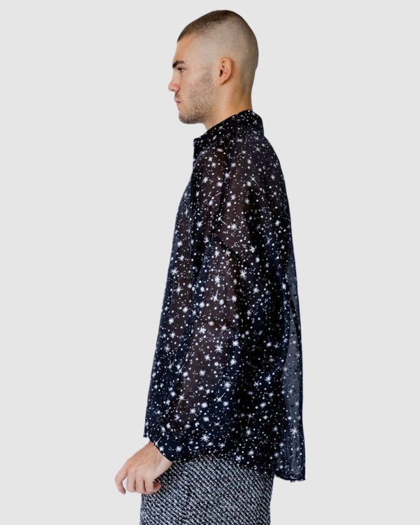 Starboy Star Sheer Shirt Black