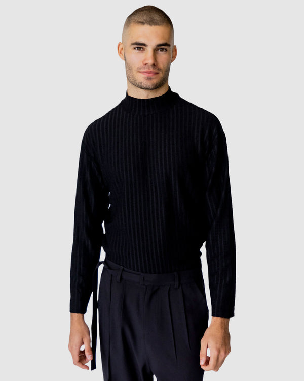 Gangnam High Neck Top Black