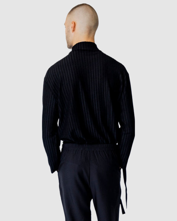Gangnam High Neck Top Black