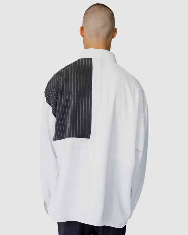 Tatum Pinstripe Block Shirt White