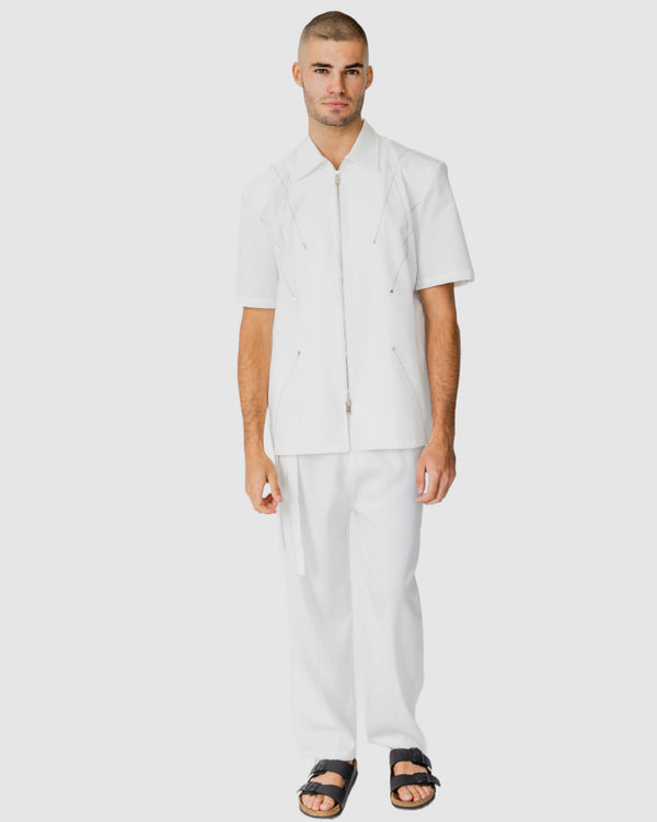 Quentin Zip Shirt White