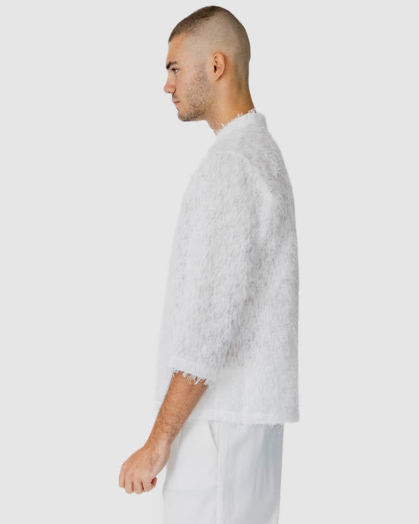 Vanity Sheer Stripe Top White