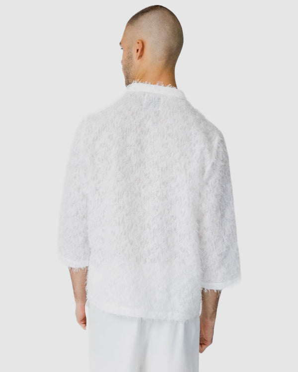 Vanity Sheer Stripe Top White