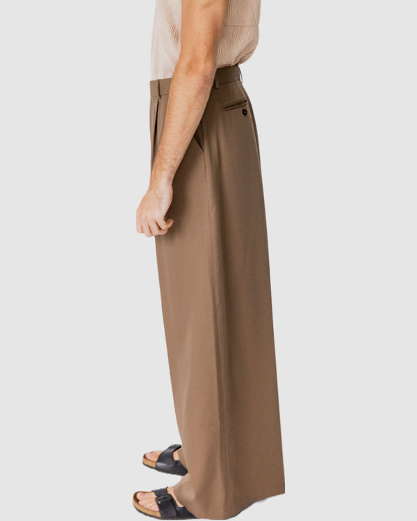 Adrian Wide Leg Trousers Brown