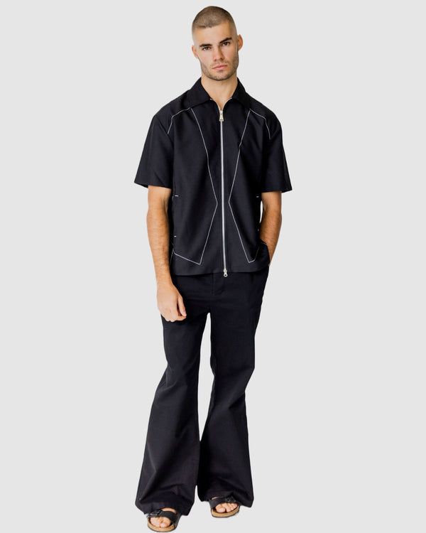 Fernando Zip Shirt Black