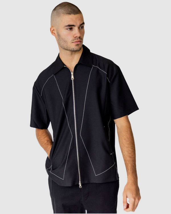 Fernando Zip Shirt Black