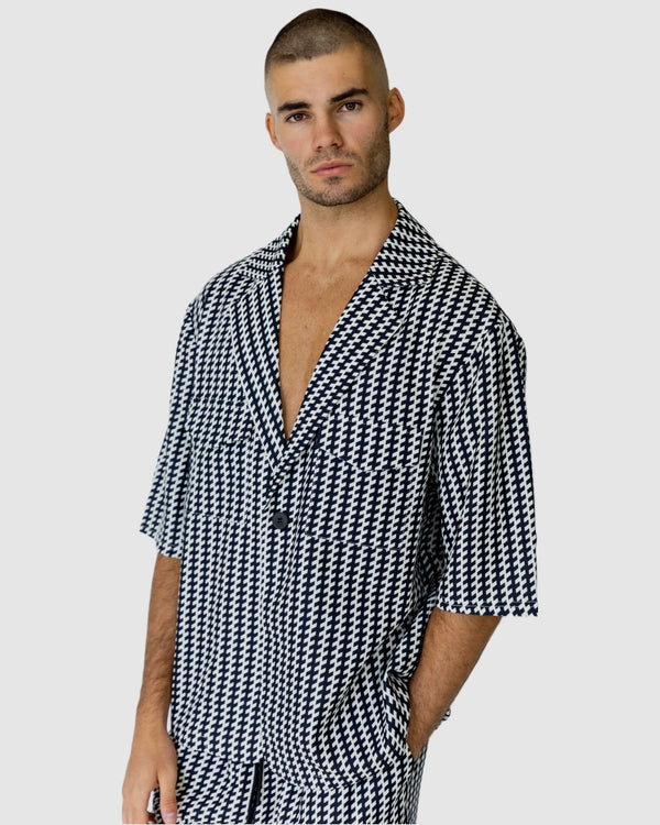 Mulholland Print Shirt Black/White