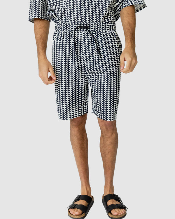 Mulholland Tie Shorts Black/White