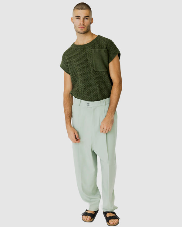 August Loose fit trousers Green Mist