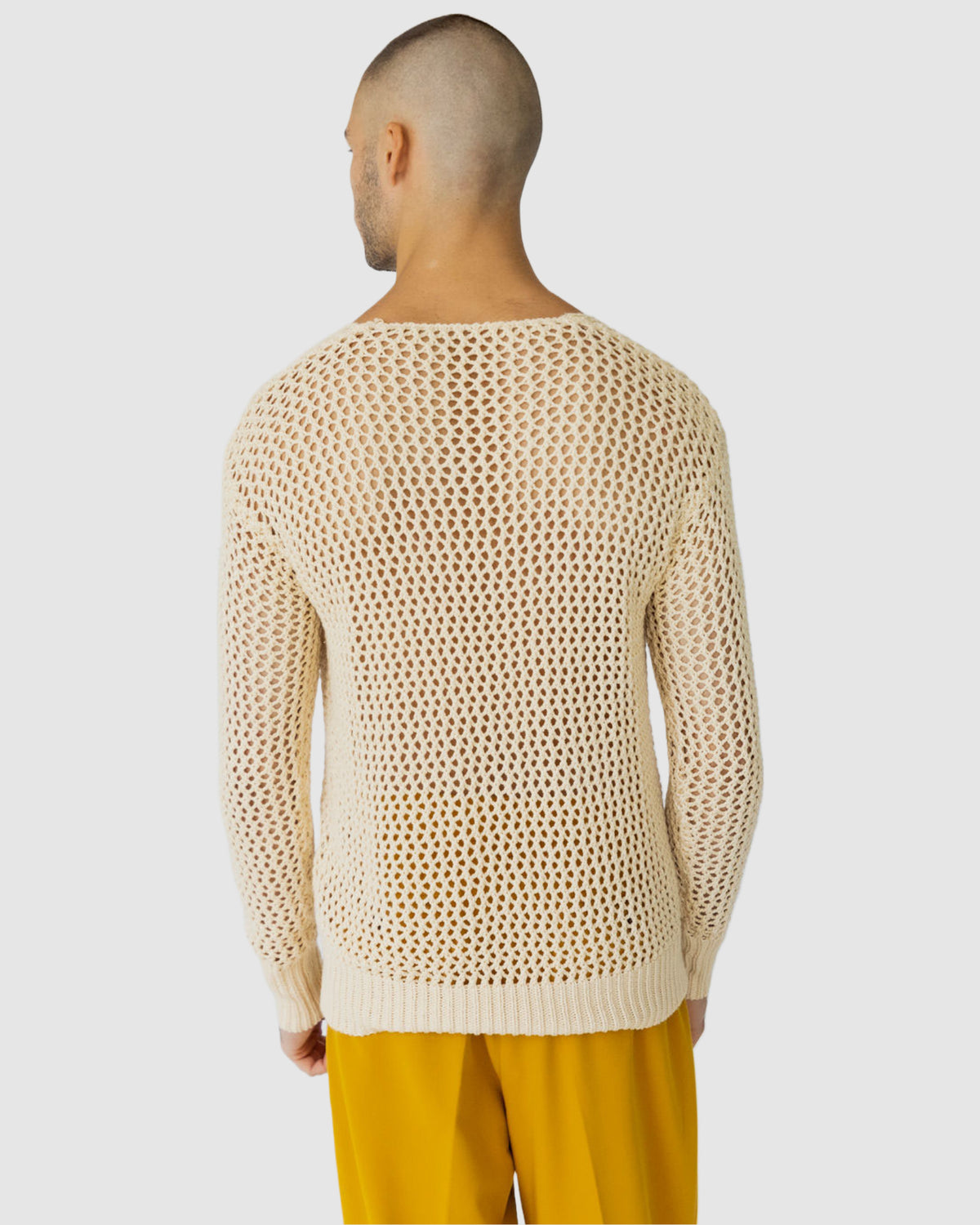 Kasper Fishnet Sweater Cream