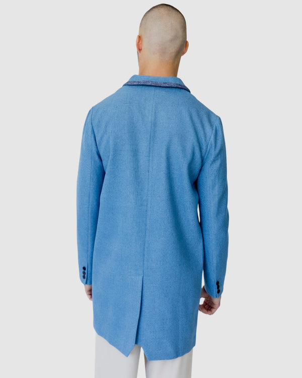 Hemming Woven Coat Blue