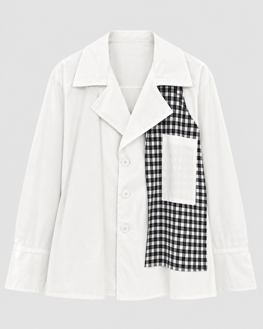 Ex-Runway - Shirt White with Check Design