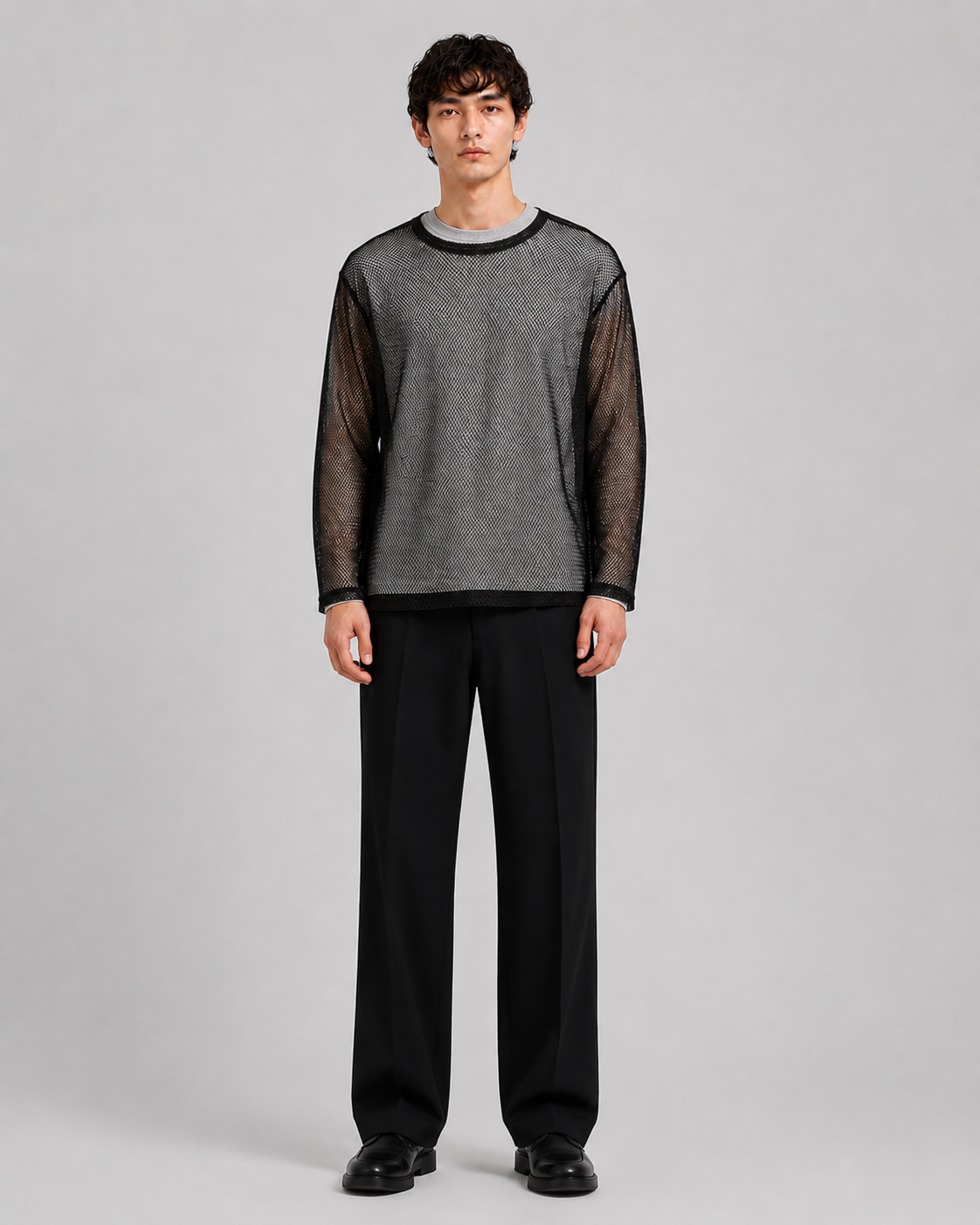 Troye Mesh Tee Top Black