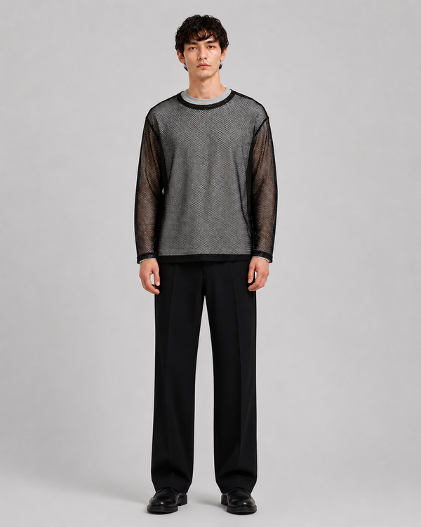Troye Mesh Tee Top Black