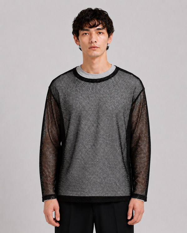 Troye Mesh Tee Top Black