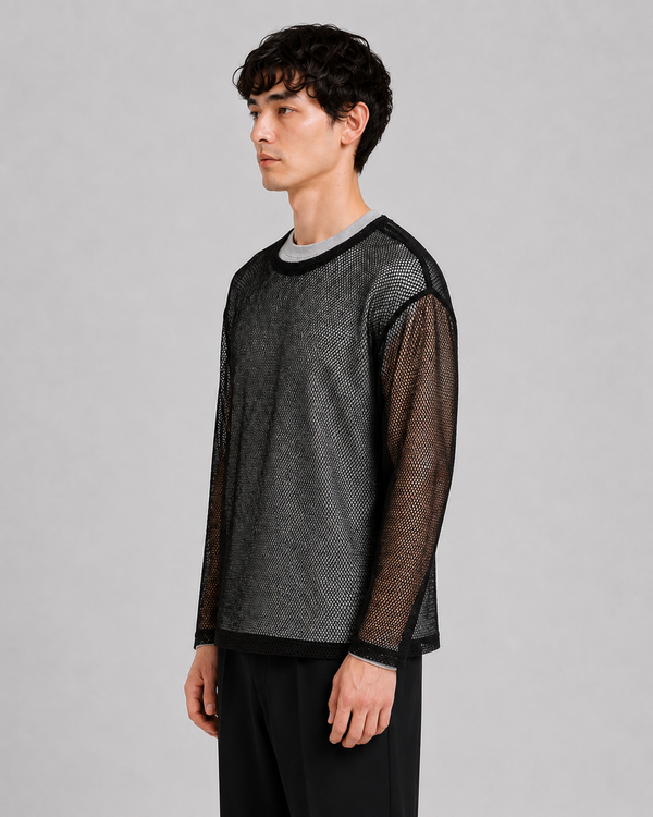 Troye Mesh Tee Top Black
