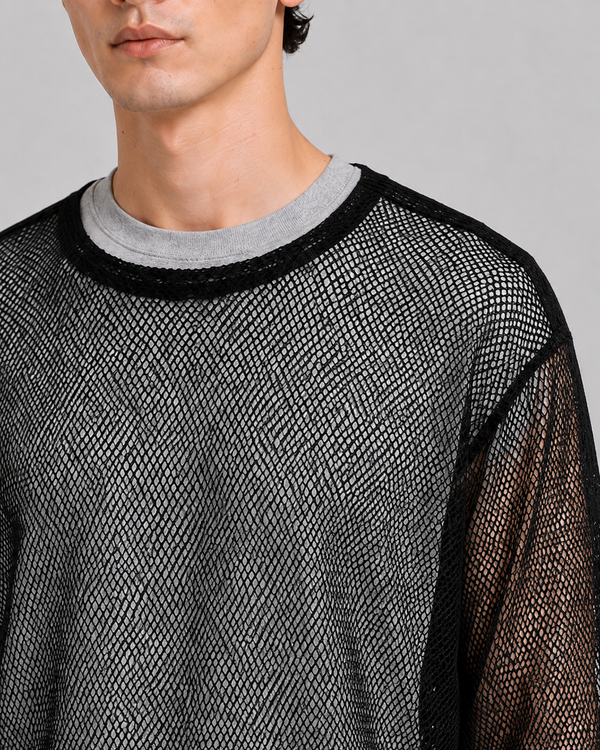 Troye Mesh Tee Top Black