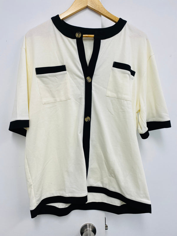 Sample Shirt Medium - White with Black Trim