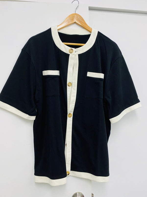 Sample Shirt Small - Black with White Trim