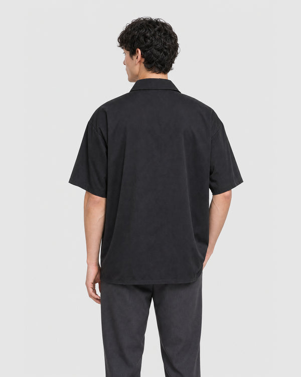 Zander Short Sleeve Zip Shirt Black