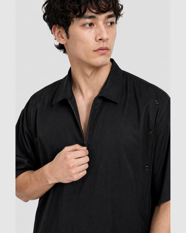 Zander Short Sleeve Zip Shirt Black