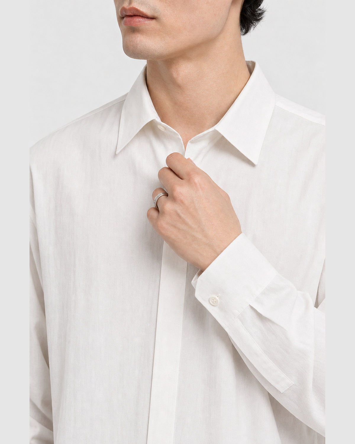 Lucien Pleated Shirt White