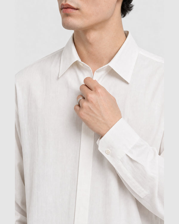 Lucien Pleated Shirt White