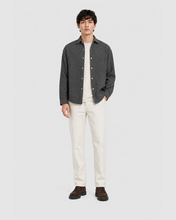 Frontline Stripped Thick Shirt Dark Grey