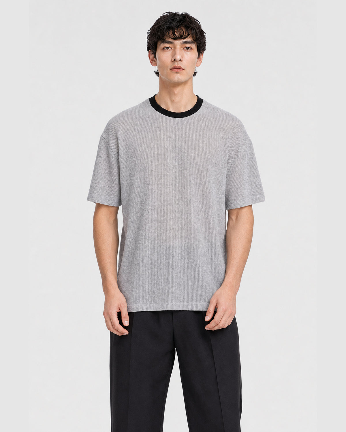 Silas Knitted T-Shirt Grey