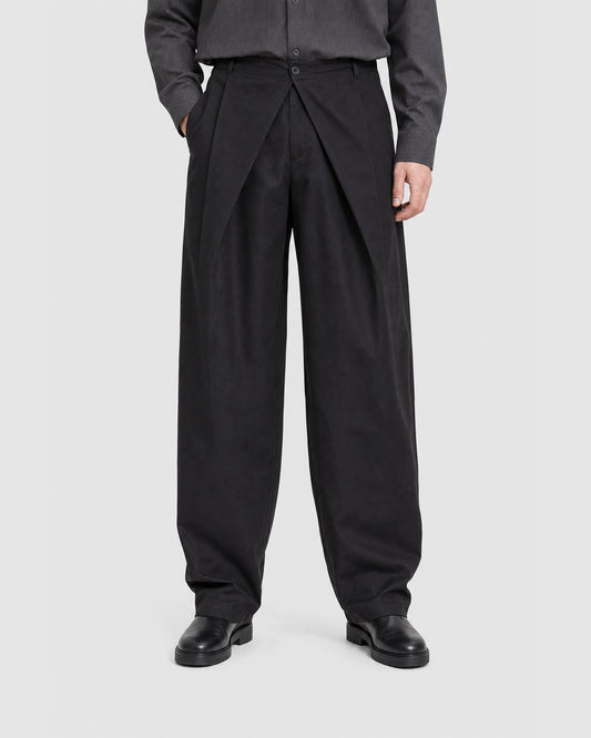 Merin Double Pleated Wide Pants Black