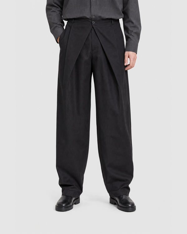 Merin Double Pleated Wide Pants Black