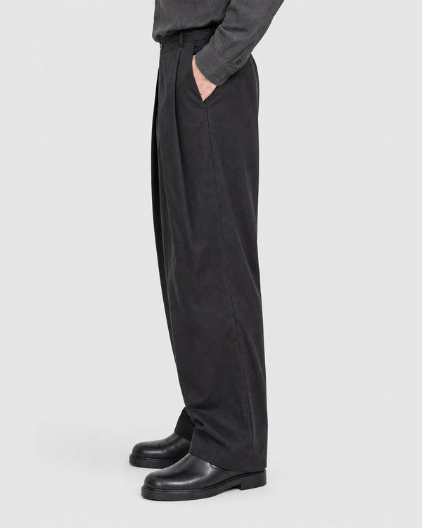 Merin Double Pleated Wide Pants Black