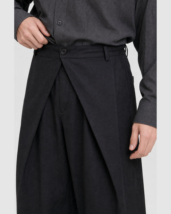 Merin Double Pleated Wide Pants Black