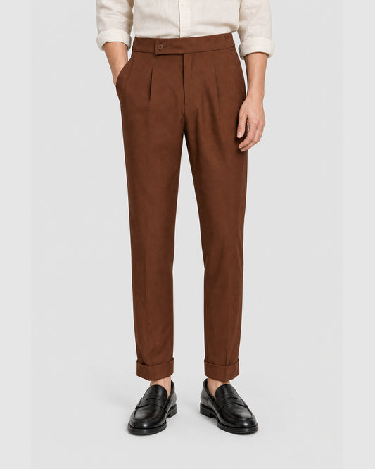 Vittori High Waist Cropped Pants Brown