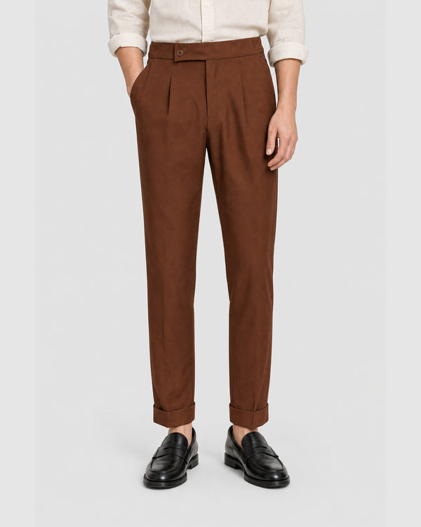 Vittori High Waist Cropped Pants Brown