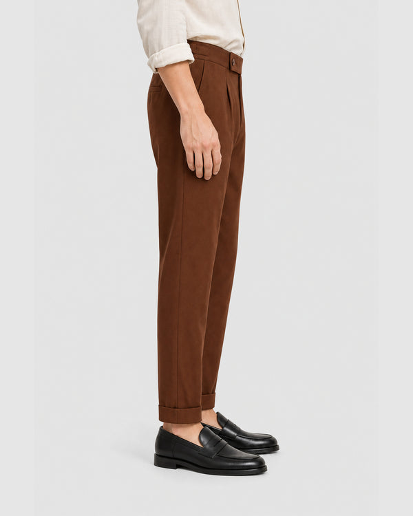 Vittori High Waist Cropped Pants Brown