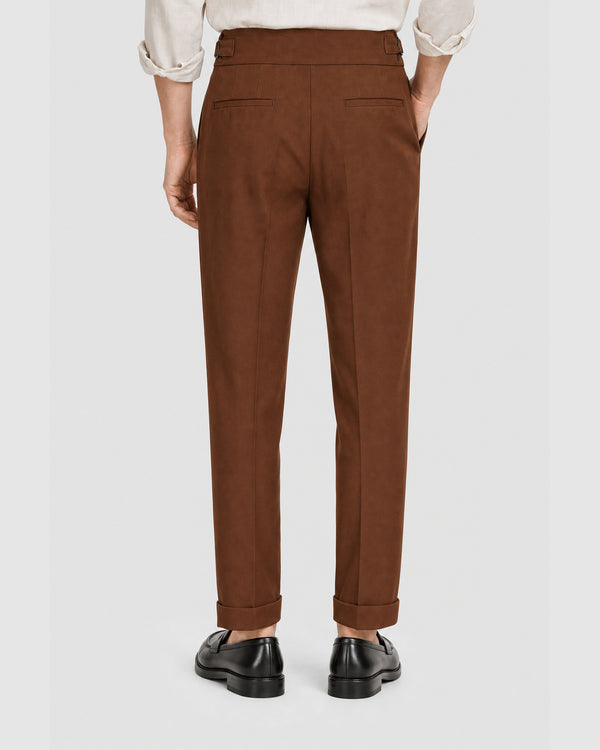 Vittori High Waist Cropped Pants Brown