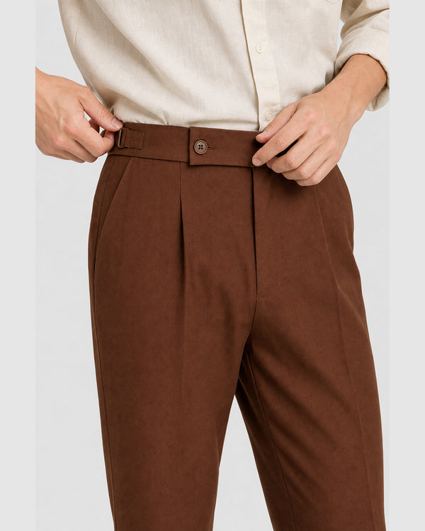 Vittori High Waist Cropped Pants Brown